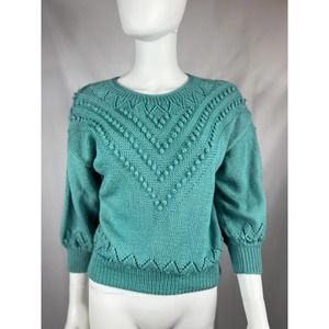 1980's Blue Cable Knit Sweater